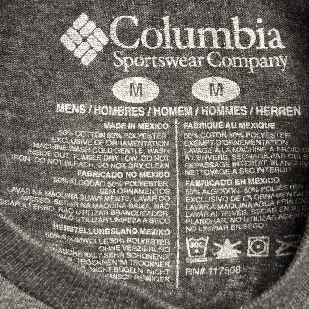 Columbia PFG T‎ Shirt Mens Size Medium Gray Short Sleeve Outdoor Fishing Gear